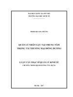 Quản lý nhân lực tại trung tâm trọng tài thương mại đông dương 