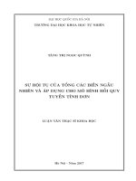 Sự hội tụ của tổng các biến ngẫu nhiên và áp dụng cho mô hình hồi quy tuyến tính đơn 