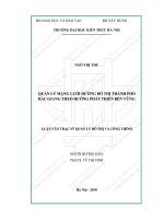 Quản lý mạng lưới đường đô thị thành phố bắc giang theo hướng phát triển bền vững (tt) 