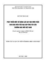 Phát triển một số năng lực dạy học toán cho giáo viên tiểu học đáp ứng yêu cầu trường học mới việt nam tt