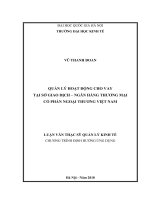 Quản lý hoạt động cho vay tại sở giao dịch   ngân hàng thương mại cổ phần ngoại thương việt nam 