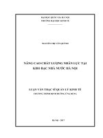 Nâng cao chất lượng nhân lực tại kho bạc nhà nước hà nội 