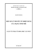 Một số lý thuyết về nhiệt dung của mạng tinh thể (Luận văn thạc sĩ)