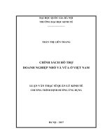 Chính sách hỗ trợ doanh nghiệp nhỏ và vừa ở việt nam 
