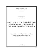Phân tích các nhân tố ảnh hưởng đến hiệu quả huy động vốn của ngân hàng TMCP công thương việt nam chi nhánh ba đình 
