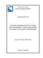 Kế toán chi phí sản xuất và tính giá thành phục vụ quản trị chi phí ở công ty sữa đậu nành – vinasoy