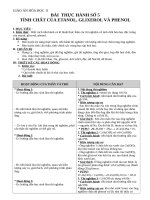 Giáo án Hóa học 11 bài 43: Thực hành tính chất hóa học của Etanol, Glixerol và Phenol