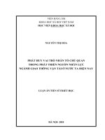 Phát huy vai trò nhân tố chủ quan trong phát triển nguồn nhân lực ngành giao thông vận tải ở nước ta hiện nay