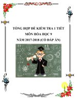 Tổng hợp đề kiểm tra 1 tiết môn Hóa học 9 năm 20172018 có đáp án