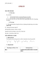 Giáo án Hóa học 11 bài 25: Ankan