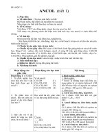 Giáo án Hóa học 11 bài 40: Ancol