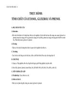 Giáo án Hóa học 11 bài 43: Thực hành tính chất hóa học của Etanol, Glixerol và Phenol