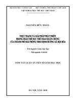 Thực trạng và giải pháp phát triển phong trào thể dục thể thao quần chúng của thành phố hải phòng theo định hướng xã hội hóa (tt) 