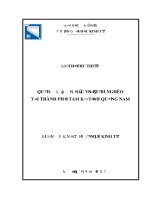 Quản lý nhà nước về giảm nghèo tại thành phố tam kỳ tỉnh quảng nam 