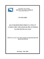 Quản trị kênh phân phối của công ty cổ phần thực phẩm dinh dưỡng nutifood tại thị trường đà nẵng (tt) 