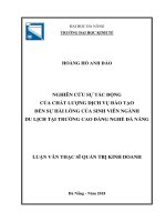 Nghiên cứu sự tác động của chất lượng dịch vụ đào tạo đến sự hài lòng của sinh viên ngành du lịch tại trường cao đẳng nghề đà nẵng 