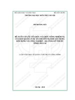 Đề xuất cơ cấu tổ chức và chức năng nhiệm vụ của ban quản lý dự án chuyên ngành xây dựng dân dụng và công nghiệp   hạ tầng kỹ thuật tỉnh lào cai (tt) 