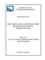 Phát triển chăn nuôi bò thịt trên địa bàn huyện đại lộc, tỉnh quảng nam (tt) 