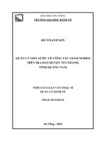 Quản lý nhà nước về công tác giảm nghèo trên địa bàn huyện núi thành, tỉnh quảng nam (tt) 