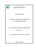 Nâng cao năng lực cạnh tranh của tỉnh quảng ngãi 