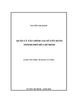 Luận văn Quản lý tài chính tại Sở xây dựng thành phố Hồ Chí Minh