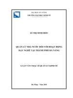 Quản lý nhà nước đối với hoạt động dạy nghề tại thành phố đà nẵng 