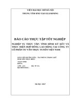 TÌNH HÌNH KÝ KẾT VÀ THỰC HIỆN HỢP ĐỒNG LAO ĐỘNG TẠI CÔNG TY CỔ PHẦN TƯ VẤN TRỰC TUYẾN VIỆT NAM