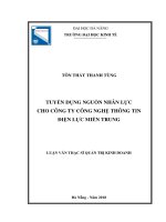 Tuyển dụng nguồn nhân lực cho công ty công nghệ thông tin điện lực miền trung 