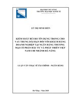 Kiểm soát rủi ro tín dụng trong cho vay trung dài hạn đối với khách hàng doanh nghiệp tại ngân hàng thương mại cổ phần đầu tư và phát triển việt nam chi nhánh đà nẵng 