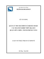 Quản lý thu bảo hiểm xã hội bắt buộc các doanh nghiệp trên địa bàn quận liên chiểu, thành phố đà nẵng 
