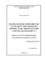 Hướng dẫn học sinh thiết kế và tổ chức trò chơi rung chuông vàng trong dạy học chương III, sinh học 11