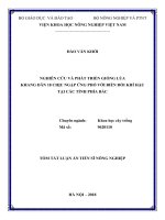 Nghiên cứu và phát triển giống lúa khang dân 18 chịu ngập ứng phó với biến đổi khí hậu tại các tỉnh phía bắc (tt) 
