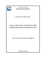 Quản l ý nhà nước về giáo dục nghề nghiệp trên đị bàn tỉnh quảng nam” 