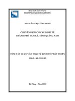 Chuyển dịch cơ cấu kinh tế thành phố tam kỳ, tỉnh quảng nam (tt) 