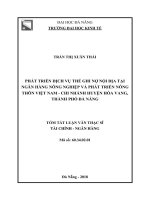 Phát triển dịch vụ thẻ ghi nợ nội địa tại ngân hàng nông nghiệp và phát triển nông thôn việt nam   chi nhánh huyện hòa vang, thành phố đà nẵng  (tt) 