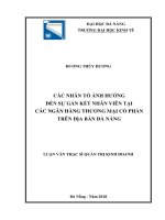 Các nhân tố ảnh hưởng đến sự gắn kết nhân viên tại các ngân hàng thương mại cổ phần trên địa bàn đà nẵng 