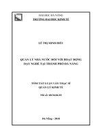Quản lý nhà nước đối với hoạt động dạy nghề tại thành phố đà nẵng (tt) 