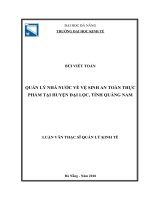 Quản lý nhà nước về vệ sinh an toàn thực phẩm tại huyện đại lộc, tỉnh quảng nam 