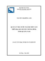 Quản lý nhà nước ngành thủy sản trên địa bàn huyện thăng bình, tỉnh quảng nam 