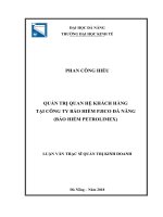 Quản trị quan hệ khách hàng tại công ty bảo hiểm PJICO đà nẵng (petrolimex) 