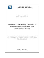 Thực trạng và giải pháp phát triển dịch vụ mobile banking tại ngân hàng TMCP ngoại thương việt nam (tt) 