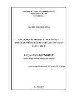 Xây dựng câu hỏi đánh giá năng lực khoa học trong dạy học chủ đề con người và sức khỏe