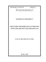 Chất lượng thẩm phán tòa án nhân dân nước cộng hòa dân chủ ND lào 