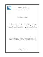 Hoàn thiện cơ cấu tổ chức quản lý tại cảng hàng không quốc tế Đà Nẵng