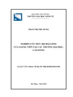 Nghiên cứu mức độ hài lòng của giảng viên tại các trường đại học, cao đẳng 