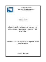 Xây dựng văn hóa doanh nghiệp tại công ty cổ phần dược – vật tư y tế đắk lắk (tt) 