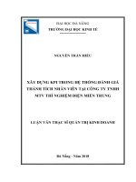 Xây dựng KPI trong hệ thống đánh giá thành tích nhân viên tại công ty TNHH MTV thí nghiệm điện miền trung 