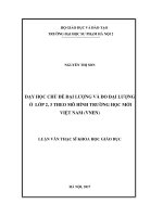 Dạy học chủ đề đại lượng và đo đại lượng ở lớp 2, 3 theo mô hình trường học mới Việt Nam ( VNEN) (Luận văn thạc sĩ)