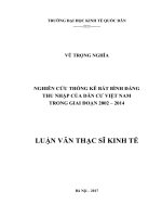 Nghiên cứu thống kê bất bình đẳng thu nhập của dân cư Việt Nam trong giai đoạn 20022014