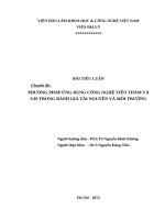 PHƯƠNG PHÁP ỨNG DỤNG CÔNG NGHỆ VIỄN THÁM VÀ GIS TRONG ĐÁNH GIÁ TÀI NGUYÊN VÀ MÔI TRƯỜNG